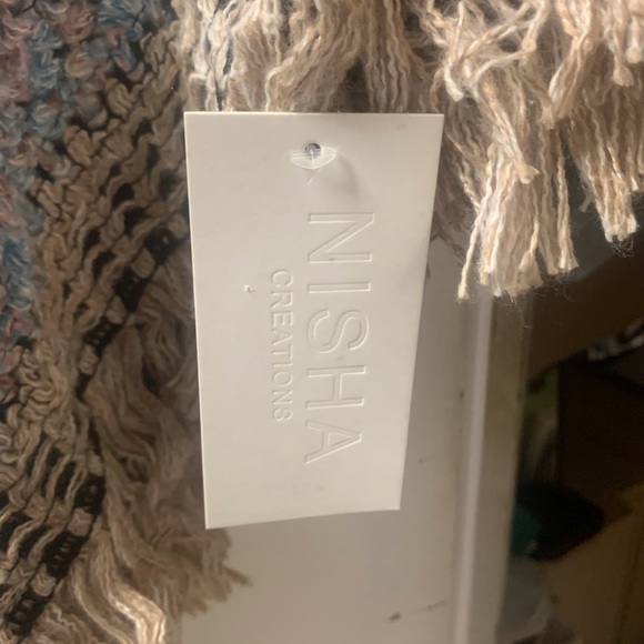 Multicolor Knit Poncho with Fringe - Picture 6 of 6